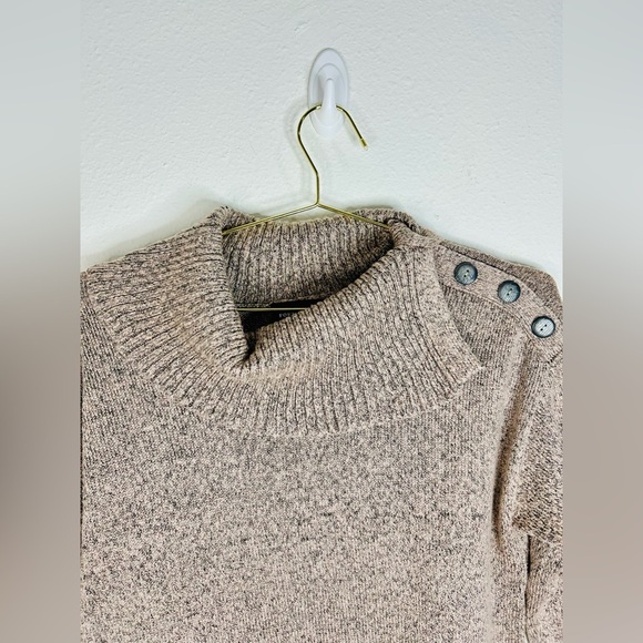 Fortune + Ivy Women’s Large Brown Cowl Neck Button Sweater 27” Length - Picture 4 of 7